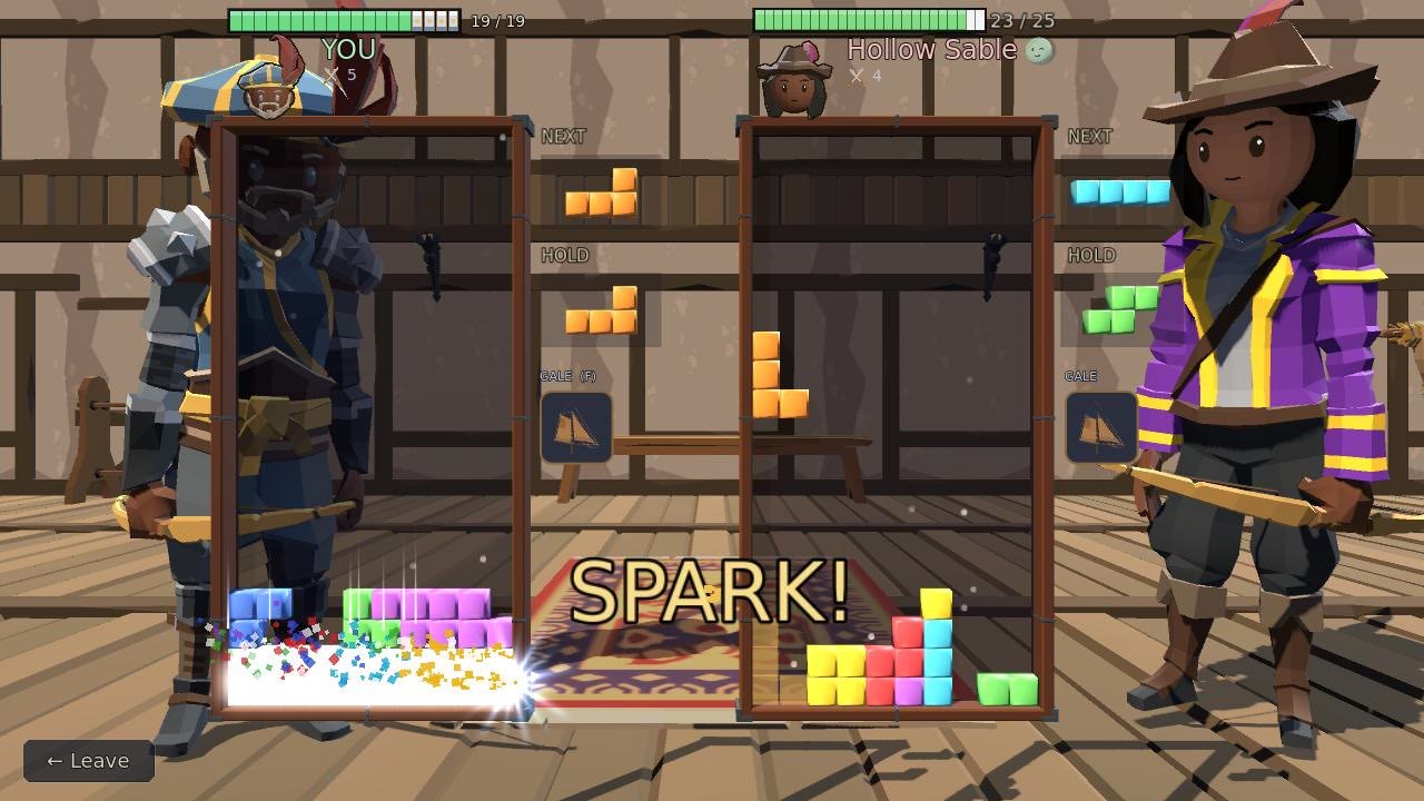SPARK! between the boards as two of your lines clear in a burst