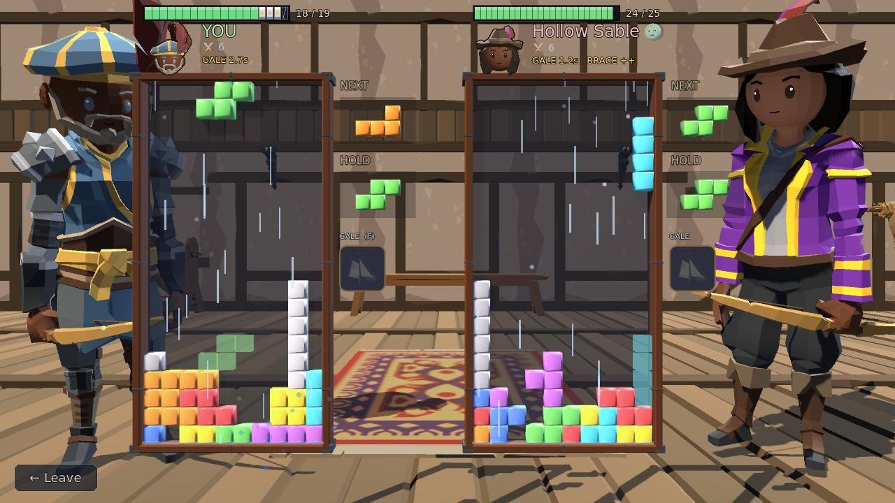 A column of grey garbage blocks landed on your board