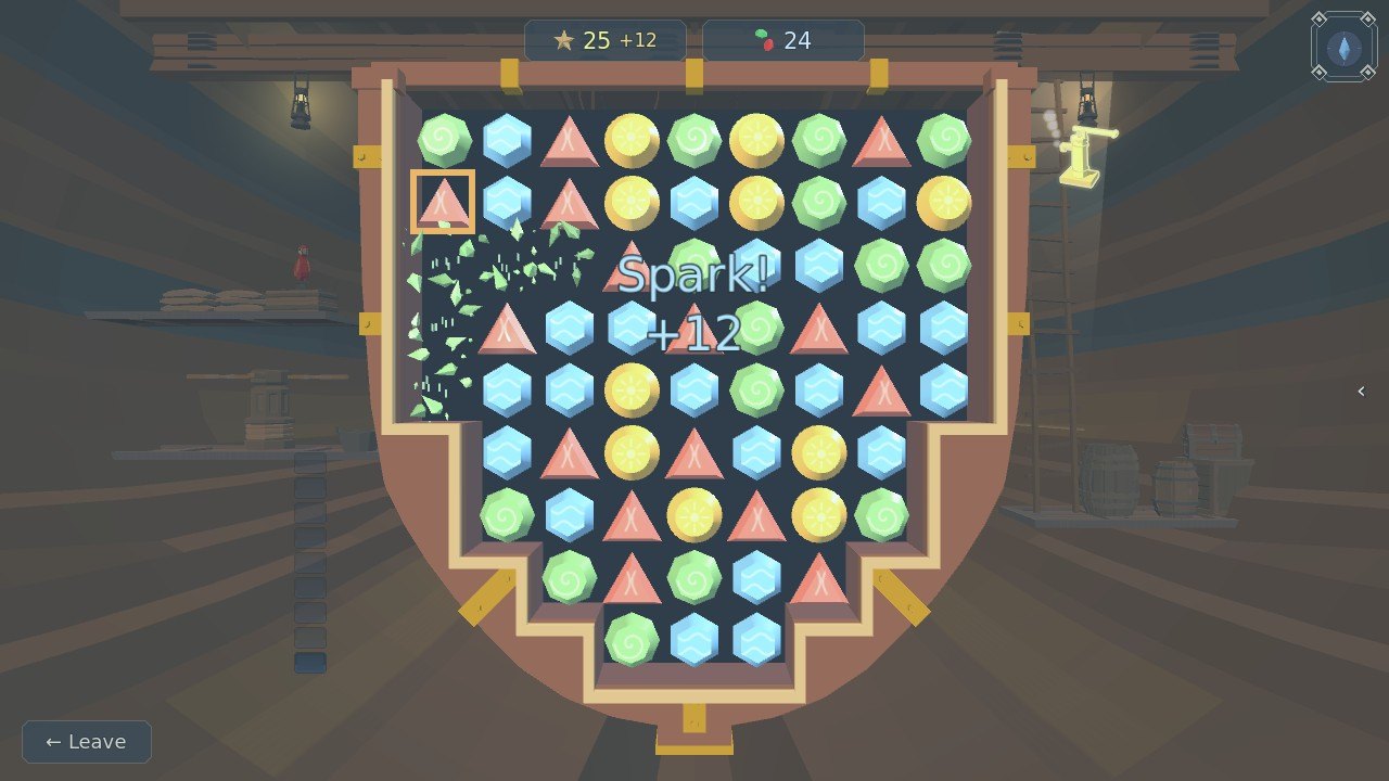 Spark! +12 over the board as two lines ignite from a single swap